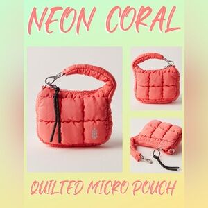 FP Movement x Free People Quilted Micro Pouch in Neon Coral